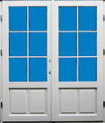 openslaande deur 1800x2200 met borstwering en ruitverdeling