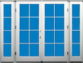 openslaande deur 2800x2200 met ruitverdeling