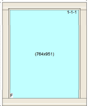 Vast enkel raamkozijn bxh 90cm x 110cm