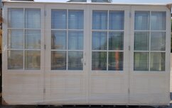 Openslaande deuren bxh 360cm x 220cm 1/4 paneel met 8&times;3 ruitverdeling