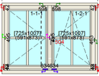 Draai/draaikiep raamkozijn bxh 150cm x 110cm met ruitverdeling