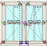 Draai/draaikiep raamkozijn bxh 120cm x 120cm met ruitverdeling