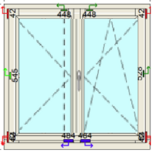 Draai/draaikiep raamkozijn bxh 120cm x 120cm zonder ruitverdeling