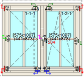 Draai/draaikiep raamkozijn bxh 120cm x 110cm met ruitverdeling