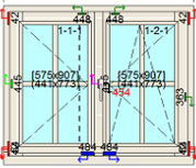 Draai/ draaikiep raamkozijn Bxh 120cm x 100cm  met ruitverdeling