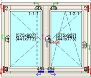Draai/ draaikiep raamkozijn Bxh 120cm x 100cm 