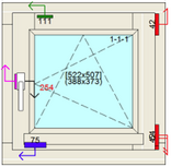 Draai/kiep raamkozijn bxh 60cm x 60cm 