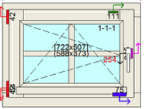 Draai/kiep raamkozijn bxh 80cm x 60cm met ruitverdeling