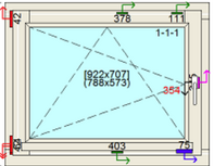 Draai/kiep raamkozijn bxh 100cm x 80cm 
