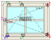 Draai/kiep raamkozijn bxh 100cm x 80cm met ruitverdeling