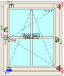 Draai/kiep raamkozijn bxh 90cm x 110 cm met ruitverdeling