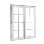 Openslaande deuren bxh 180cm x 220cm met 4&times;4 ruitverdeling