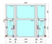 meranti erker, totale bxh 2600&times;2140