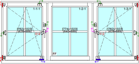 Dakkapelraam bxh 280cm x 110cm met ruitverdeling