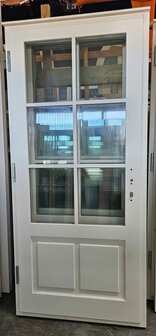 Enkele deur bxh 100cm x 220cm met ruitverdeling 2&times;3 en 1/4 paneel