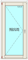 Enkele deur bxh 100cm x 220cm vol glas antraciet