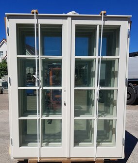 Openslaande deuren bxh 160cm x 220cm met 4&times;4 ruitverdeling