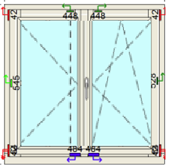Draai/draaikiep raamkozijn bxh 120cm x 120cm zonder ruitverdeling