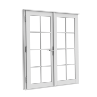 Openslaande deuren bxh 180cm x 220cm met 4&times;4 ruitverdeling