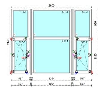 meranti erker, totale bxh 2600&times;2140