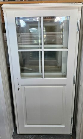 Enkele deur bxh 100cm x 220cm met ruitverdeling 2×2 en 1/2 paneel