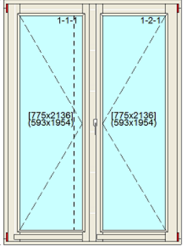 Openslaande deuren bxh 160cm x 220cm zonder ruitverdeling