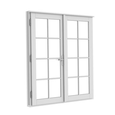 Openslaande deuren bxh 180cm x 220cm met 4×4 ruitverdeling